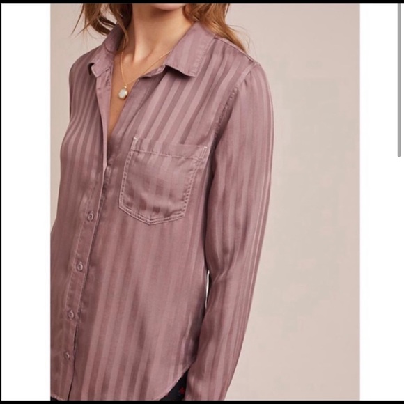ANTHROPOLOGIE | CLOTH & STONE Mauve Striped Top - Picture 2 of 4